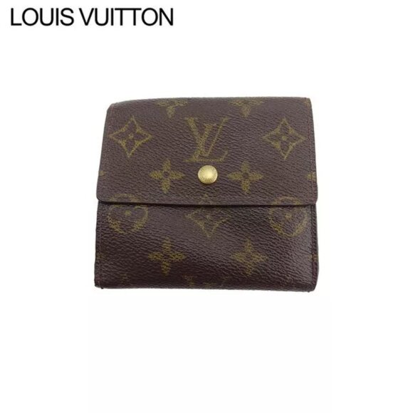 LOUIS VUITTON W Hook Wallet Monogram Beige Monogram Canvas Authentic Used - Picture 1 of 8
